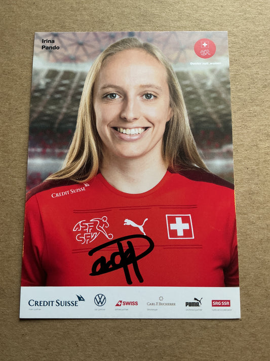 Irina Pando, Switzerland 🇨🇭 UEFA Women’s Euro 2022 hand signed