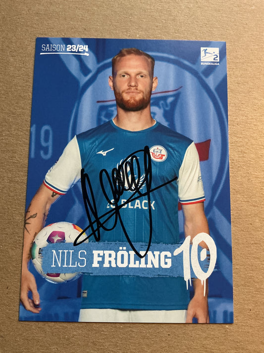 Nils Fröling, Sweden 🇸🇪 Hansa Rostock 2023/24 hand signed