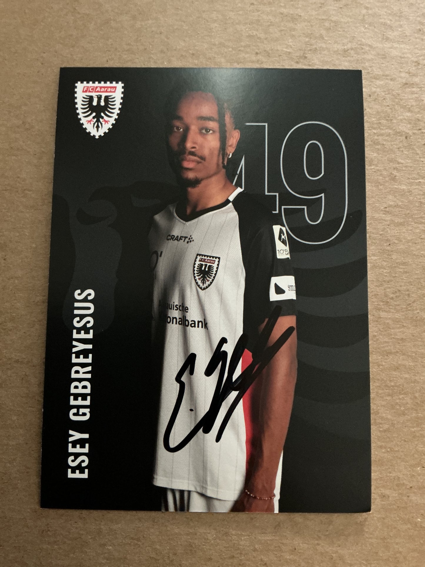 Esey Gebreyesus, Switzerland 🇨🇭 FC Aarau 2024/25 hand signed