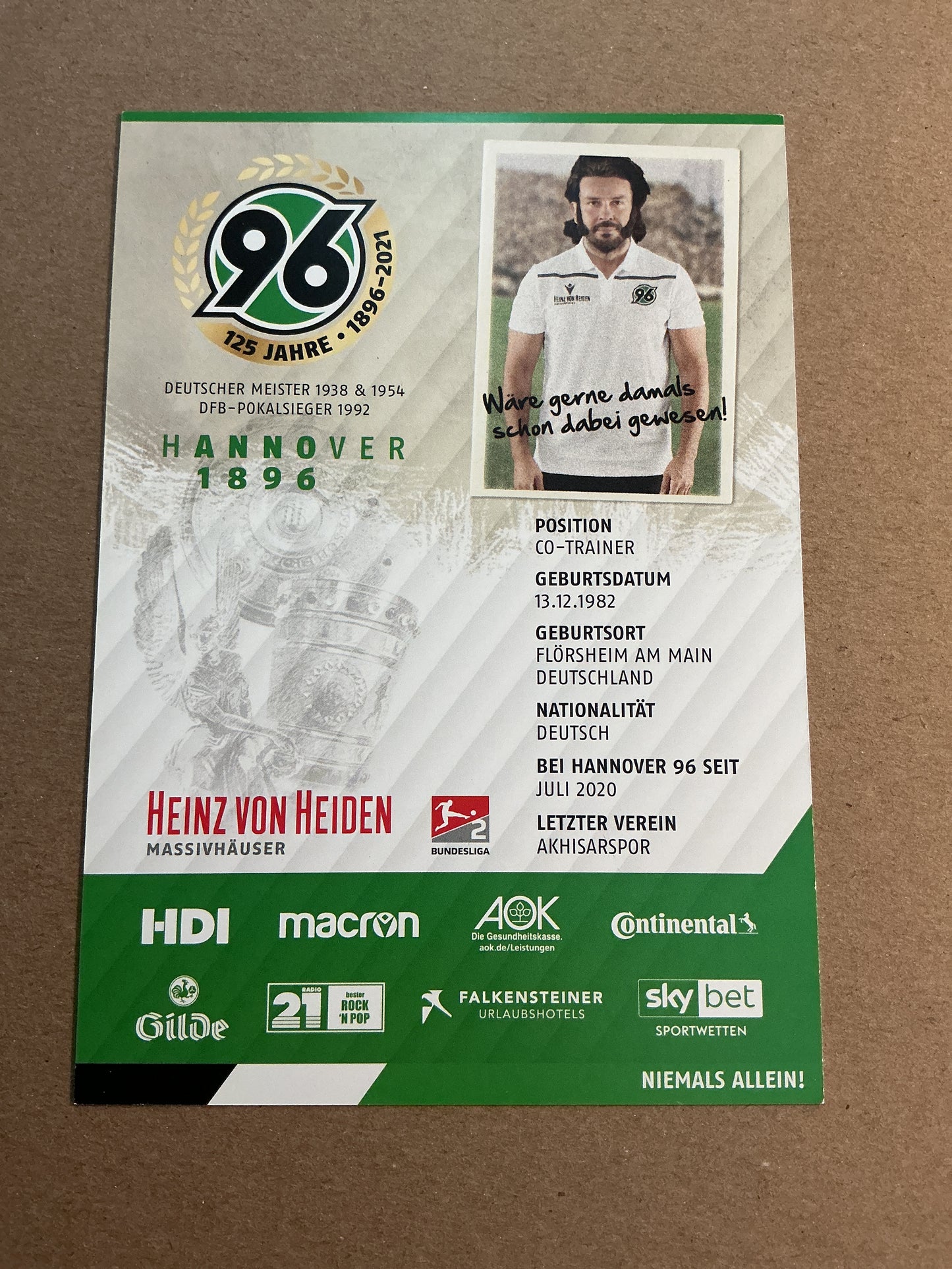 Serhat Umar, Germany 🇩🇪 Hannover 96 2020/21 hand signed