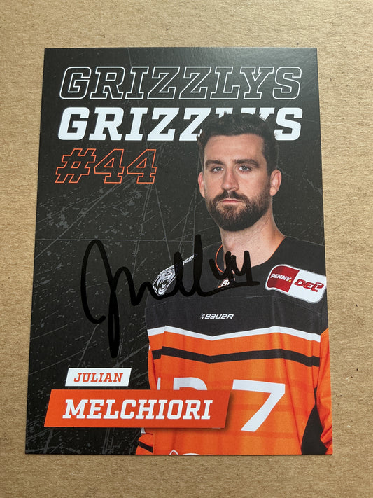 Julian Melchiori, Canada 🇨🇦 Grizzlys Wolfsburg 2024/25 hand signed