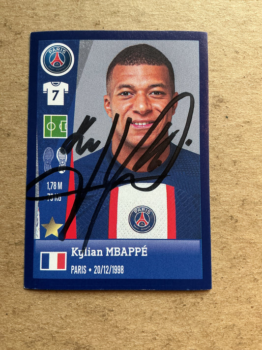 Kylian Mbappé, France 🇫🇷 Paris Saint-Germain 2023 Panini hand signed
