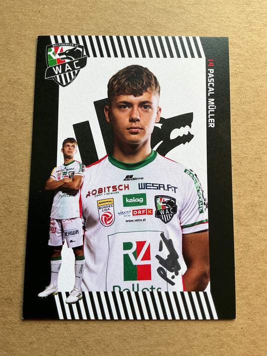 Pascal Müller, Austria 🇦🇹 Wolfsberger AC 2023/24 hand signed