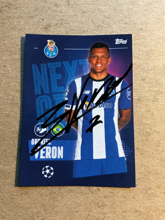 Gabriel Veron, Brazil 🇧🇷 FC Porto 2023/24 Topps hand signed