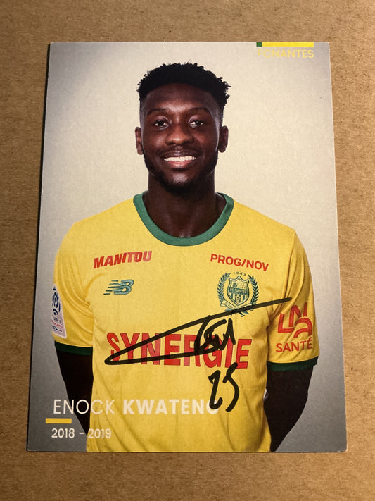 Enock Kwateng, France 🇫🇷 FC Nantes 2018/19 hand signed