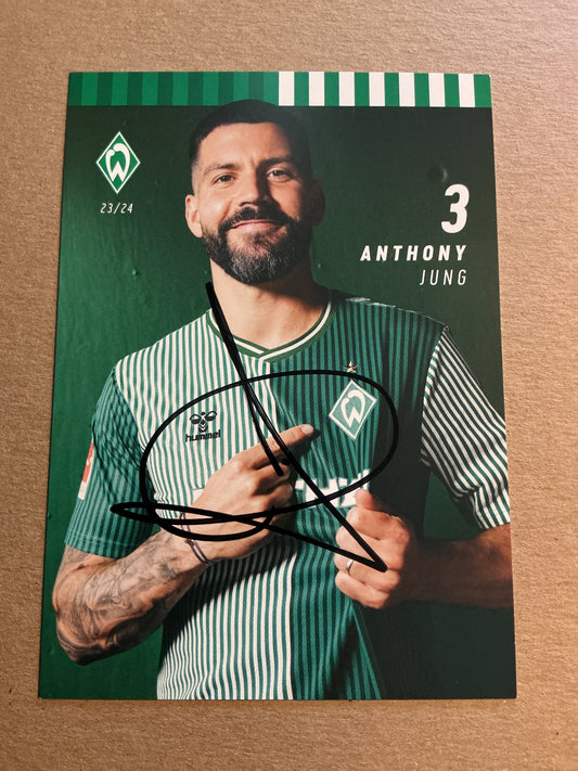 Anthony Jung, Germany 🇩🇪 SV Werder Bremen 2023/24 hand signed