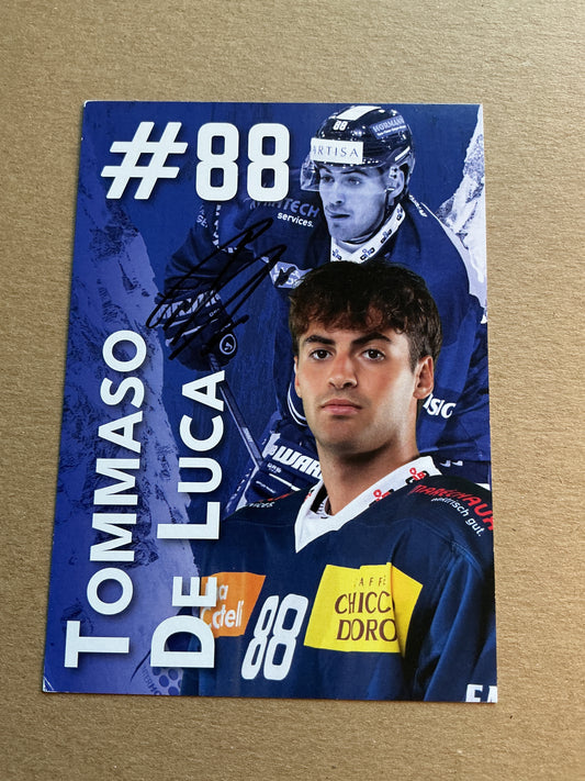 Tommaso de Luca, Switzerland 🇨🇭 HC Ambri-Piotta 2024/25 hand signed