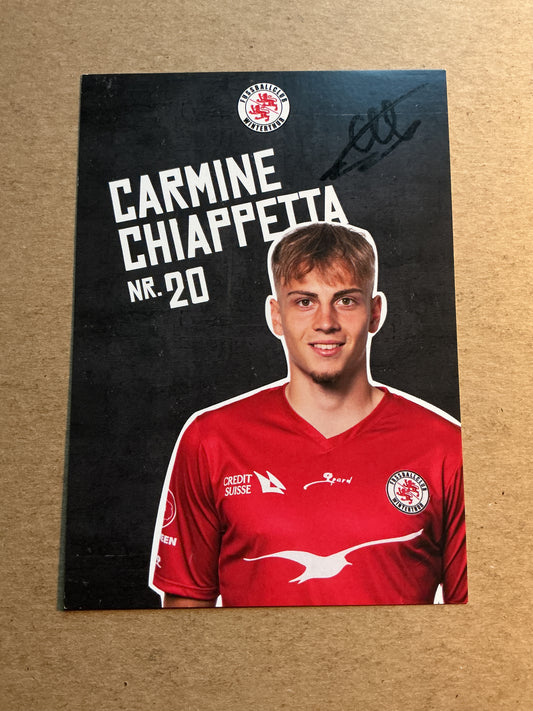 Carmine Chiappetta, Switzerland 🇨🇭 FC Winterthur 2022/23 hand signed