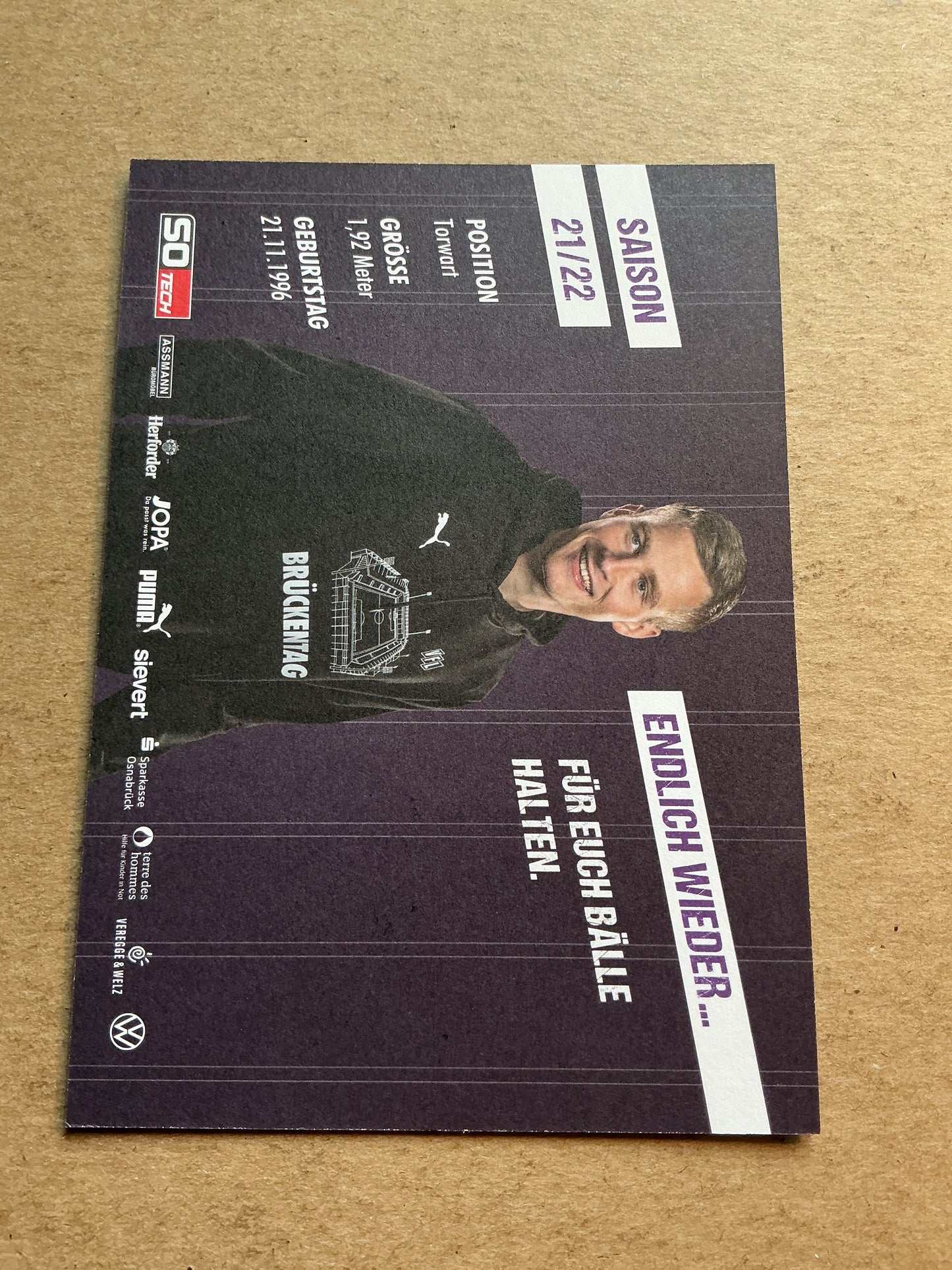 Tim Wiesner, Germany 🇩🇪 VfL Osnabrück 2021/22 hand signed