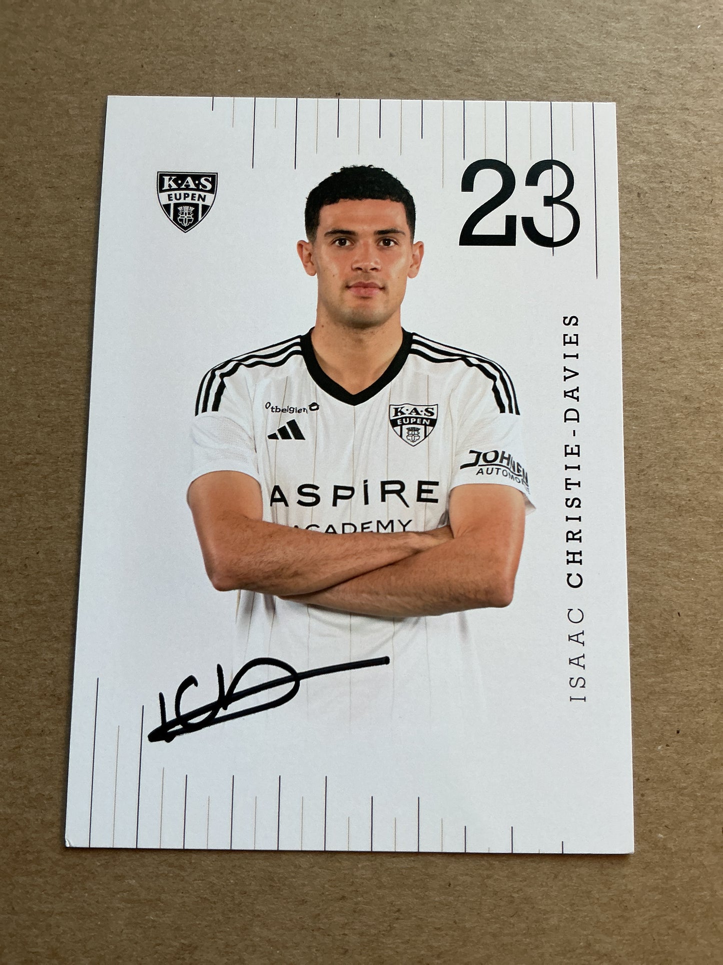 Isaac Christie-Davies, Wales 🏴󠁧󠁢󠁷󠁬󠁳󠁿 KAS Eupen 2023/24 hand signed