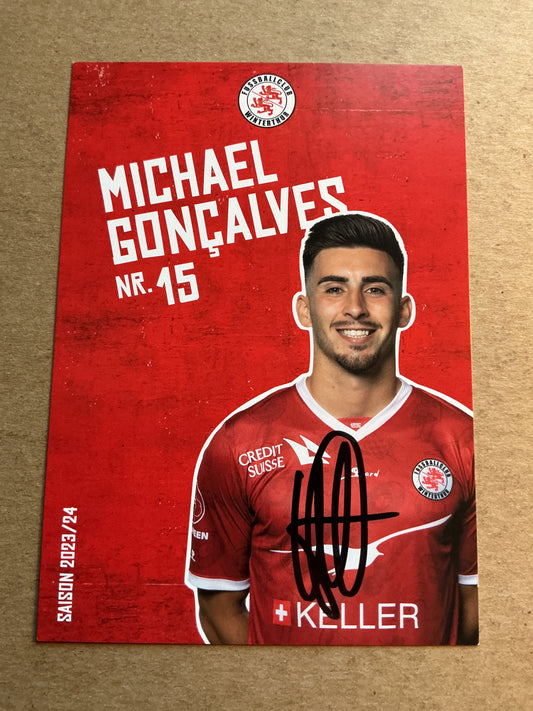 Michael Gonçalves, Switzerland 🇨🇭 FC Winterthur 2023/24 hand signed