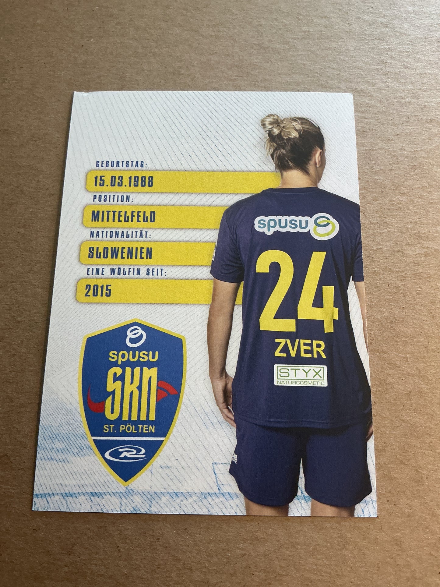 Mateja Zver, Slovenia 🇸🇮 SKN St. Pölten 2024/25 hand signed