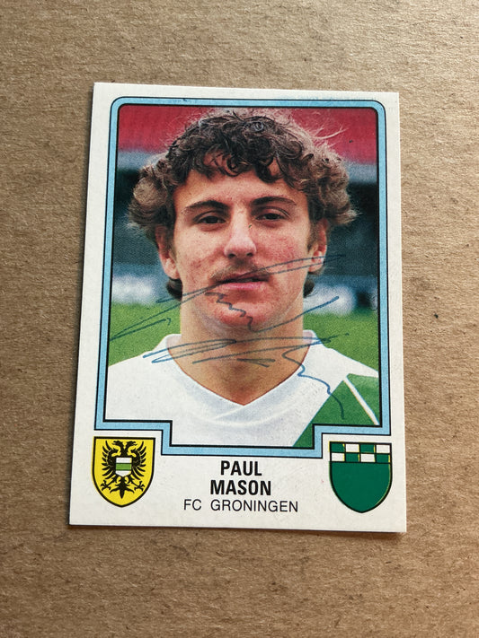 Paul Mason, England 🏴󠁧󠁢󠁥󠁮󠁧󠁿 FC Groningen 1986 Panini hand signed
