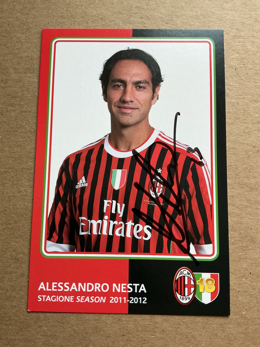 Alessandro Nesta, Italy 🇮🇹 AC Milan 2011/12 hand signed