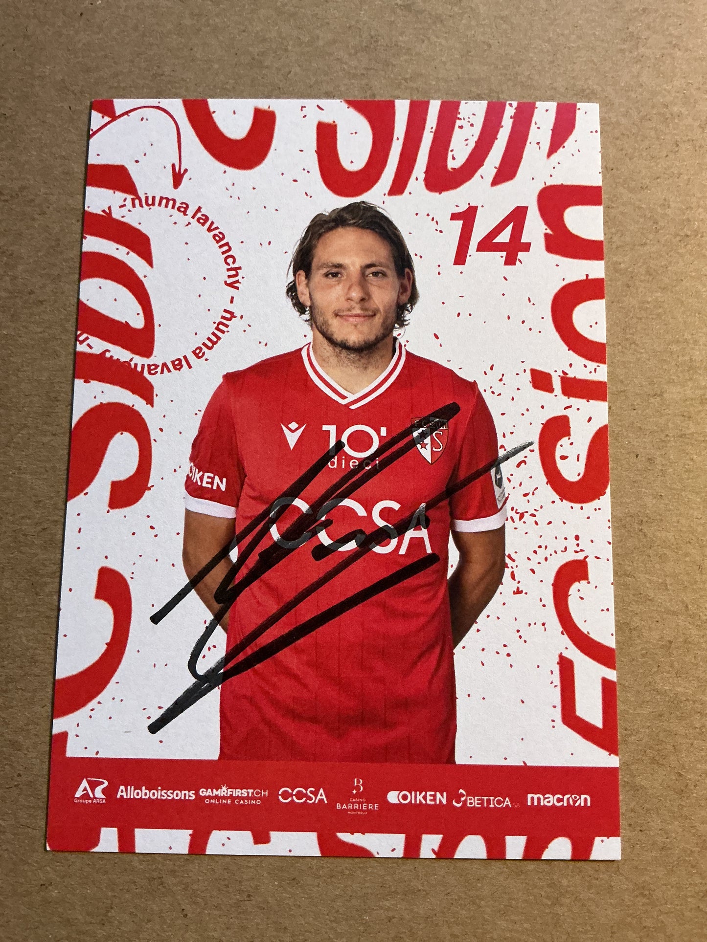 Numa Lavanchy, Switzerland 🇨🇭 FC Sion 2023/24 hand signed