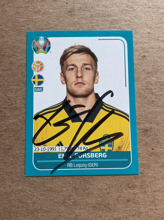 Emil Forsberg, Sweden 🇸🇪 UEFA Euro 2020 Panini hand signed