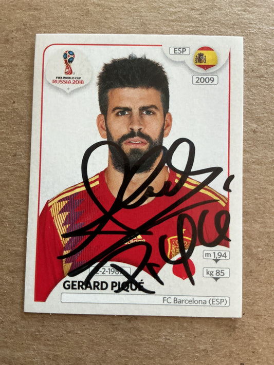 Gerard Pique, Spain 🇪🇸 FIFA World Cup 2018 Panini hand signed