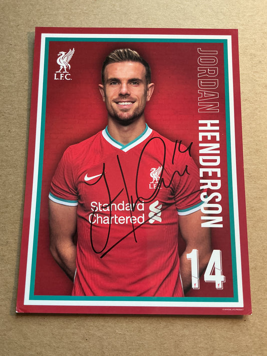 Jordan Henderson, England 🏴󠁧󠁢󠁥󠁮󠁧󠁿 Liverpool FC 2020/21 hand signed