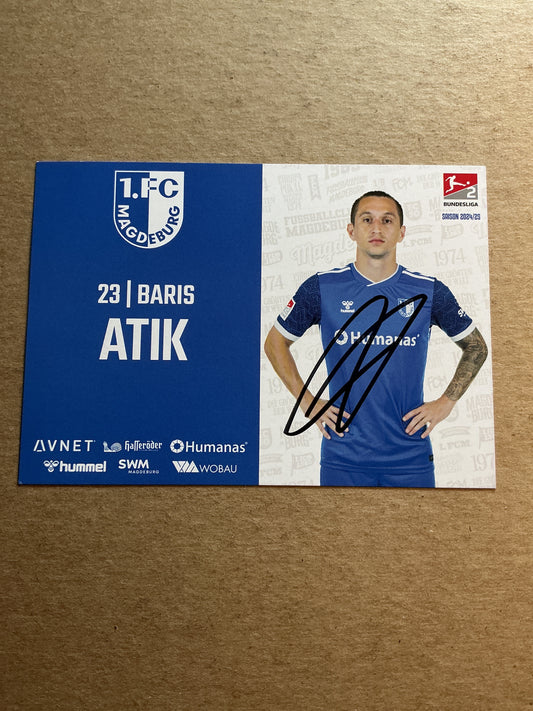 Baris Atik, Türkiye 🇹🇷 1.FC Magdeburg 2024/25 hand signed