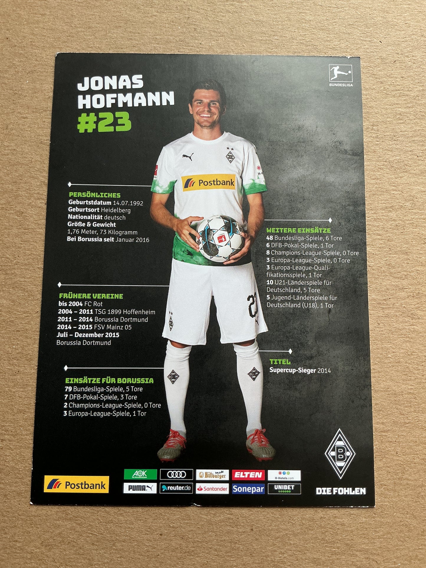Jonas Hofmann, Germany 🇩🇪 Borussia Mönchengladbach 2019/20 hand signed