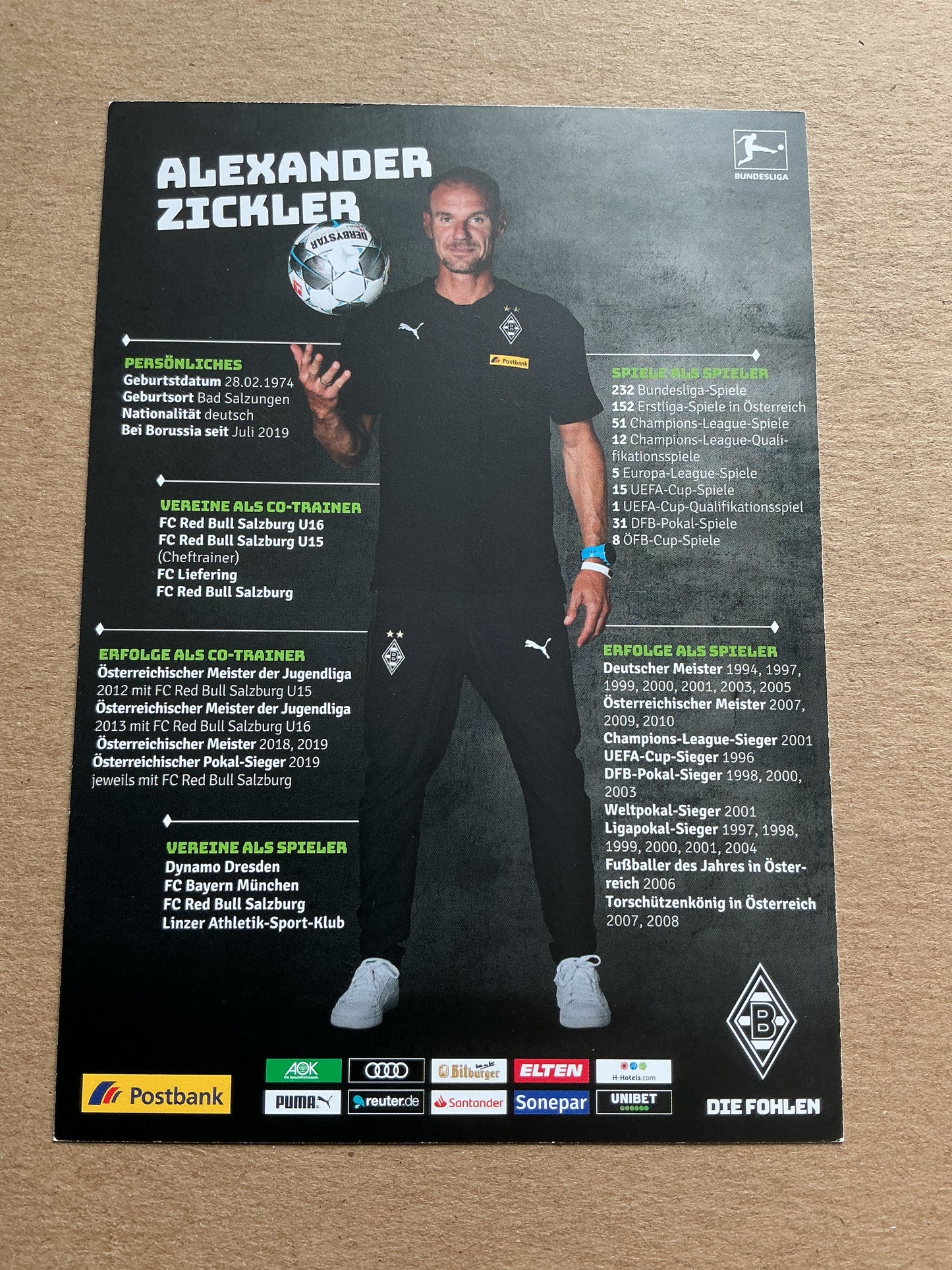 Alexander Zickler, Germany 🇩🇪 Borussia Mönchengladbach 2019/20 hand signed