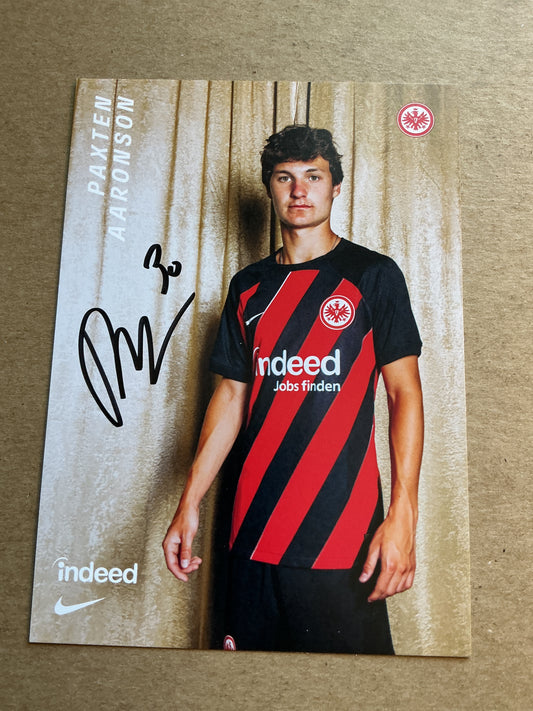 Paxten Aaronson, USA 🇺🇸 Eintracht Frankfurt 2023/24 hand signed