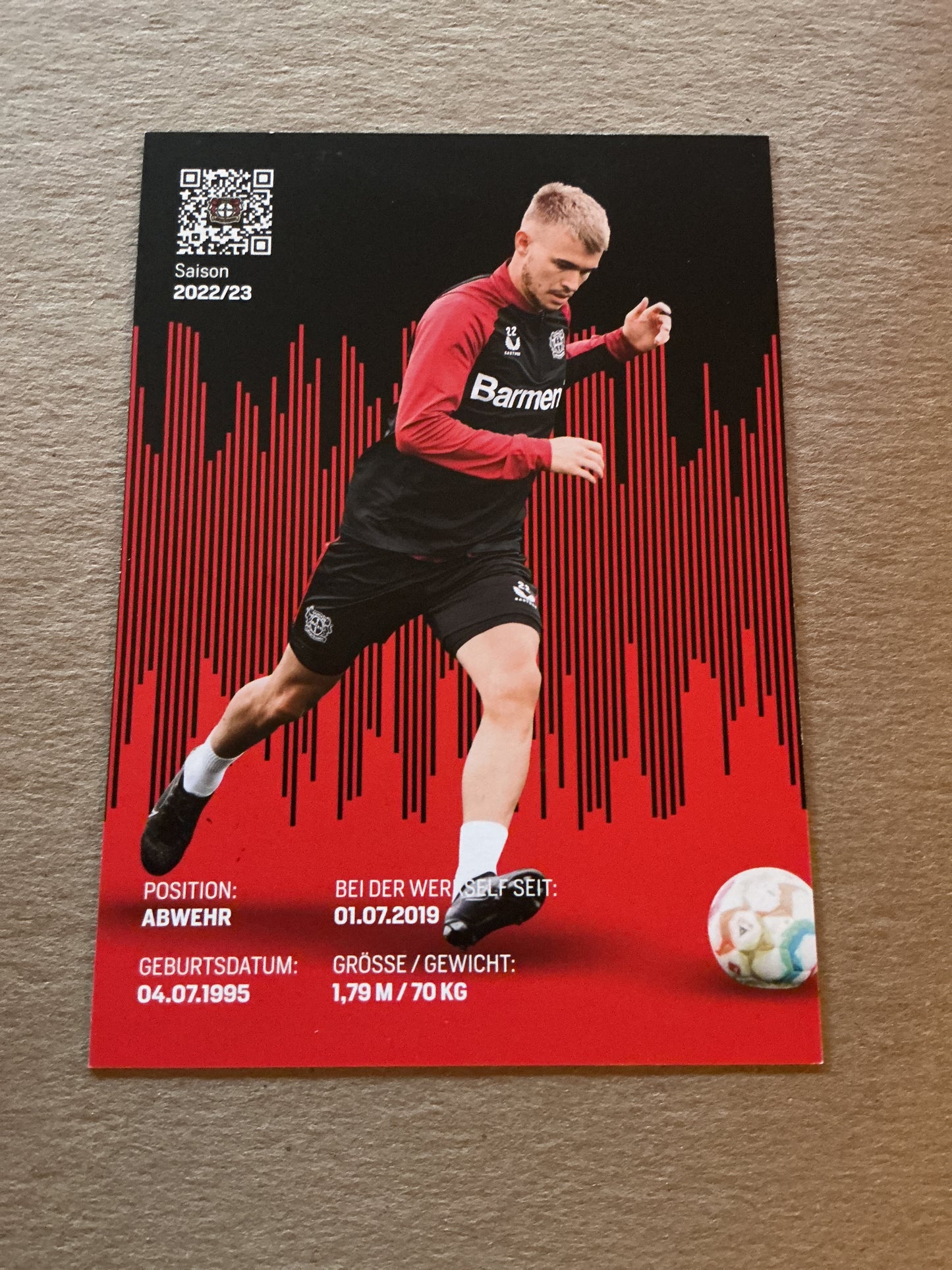 Daley Sinkgraven, Netherlands 🇳🇱 Bayer 04 Leverkusen 2022/23 hand signed