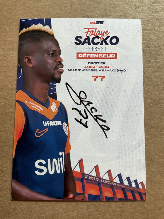Falaye Sacko, Mali 🇲🇱 Montpellier HSC 2024/25 hand signed