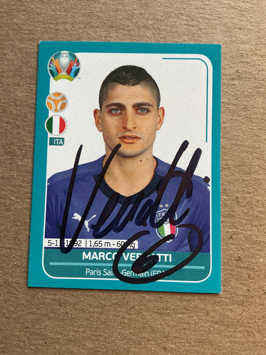 Marco Verratti, Italy 🇮🇹 UEFA Euro 2020 Panini hand signed