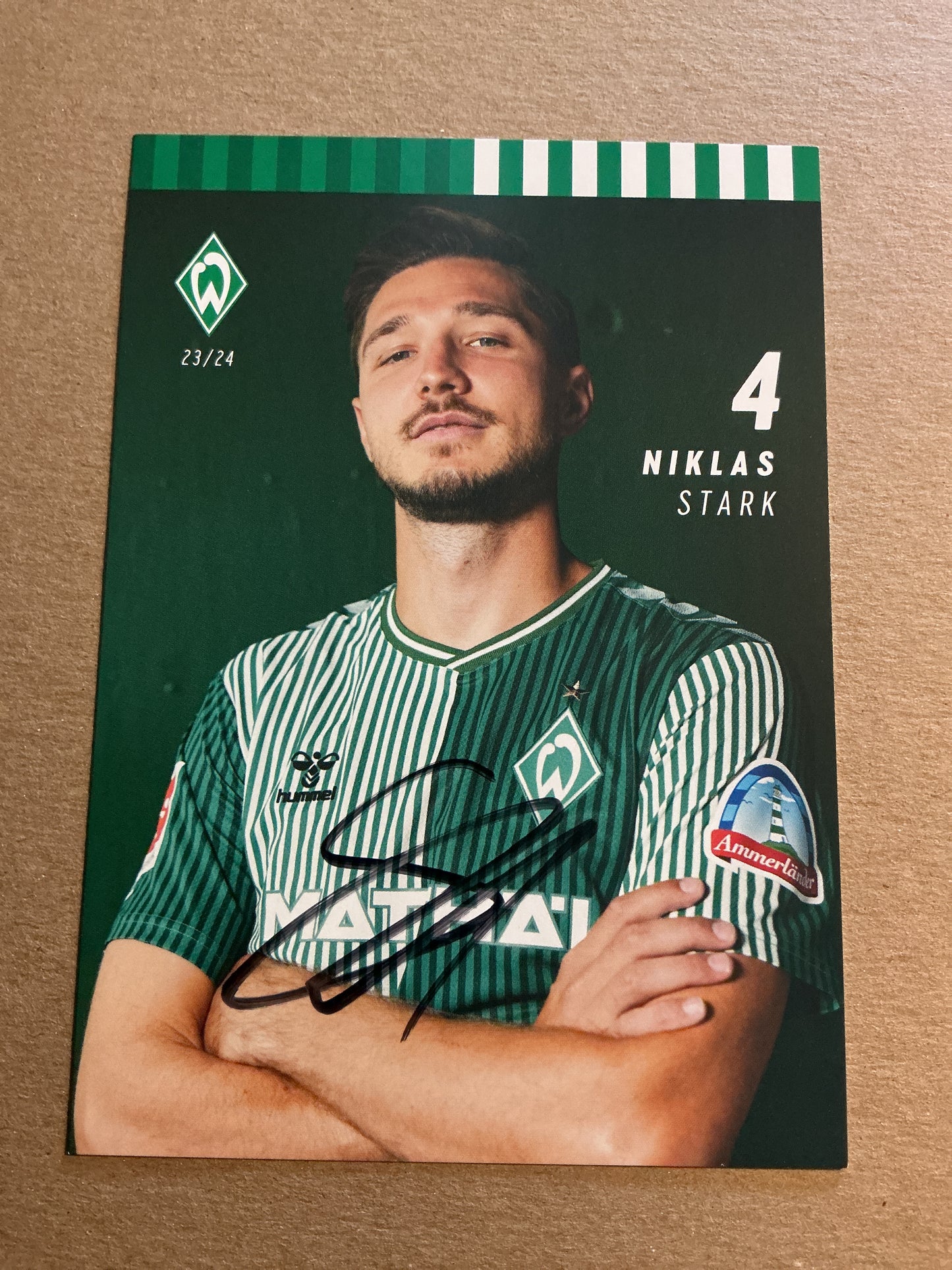 Niklas Stark, Germany 🇩🇪 SV Werder Bremen 2023/24 hand signed
