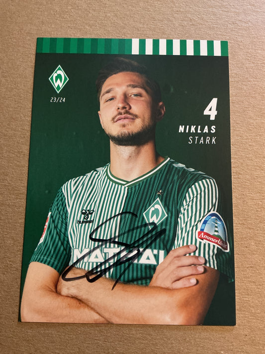 Niklas Stark, Germany 🇩🇪 SV Werder Bremen 2023/24 hand signed