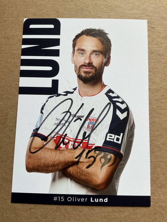 Oliver Lund, Denmark 🇩🇰 Aarhus GF 2021/22 hand signed