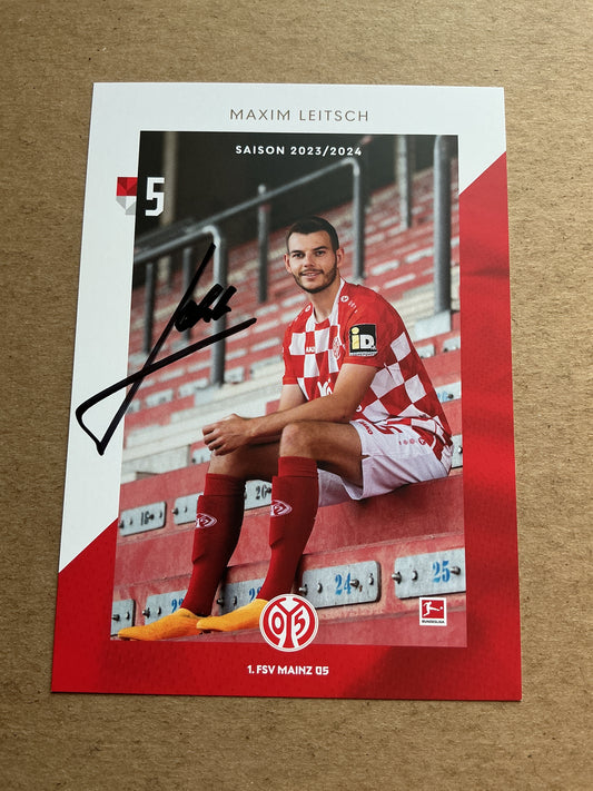 Maxim Leitsch, Germany 🇩🇪 FSV Mainz 05 2023/24 hand signed