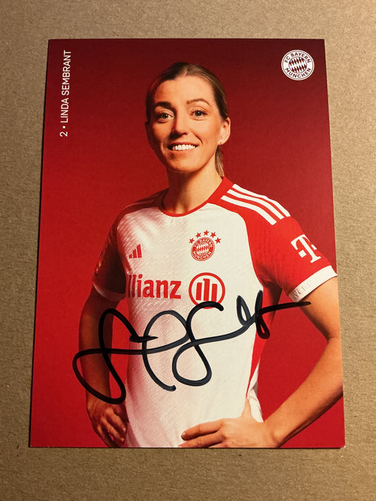 Linda Sembrandt, Sweden 🇸🇪 FC Bayern München 2023/24 hand signed