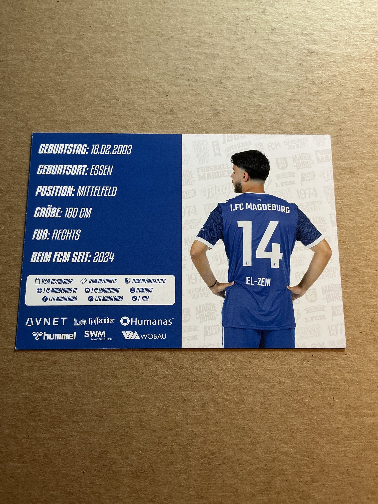 Abu-Bekir El-Zein, Germany 🇩🇪 1.FC Magdeburg 2024/25 hand signed