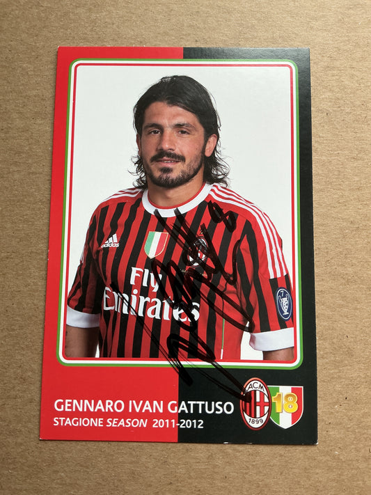 Gennaro Gattuso, Italy 🇮🇹 AC Milan 2011/12 hand signed