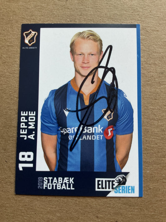 Jeppe Arctander Moe, Norway 🇳🇴 Stabæk IF 2019/20 hand signed