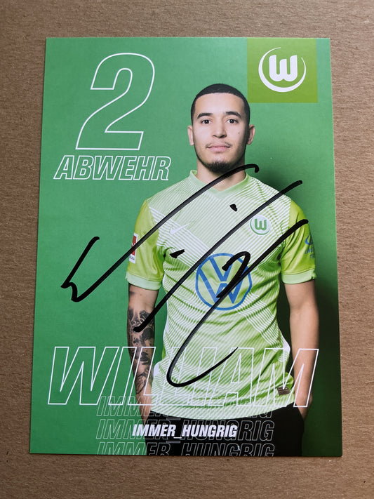 William, Brazil 🇧🇷 VfL Wolfsburg 2020/21 hand signed
