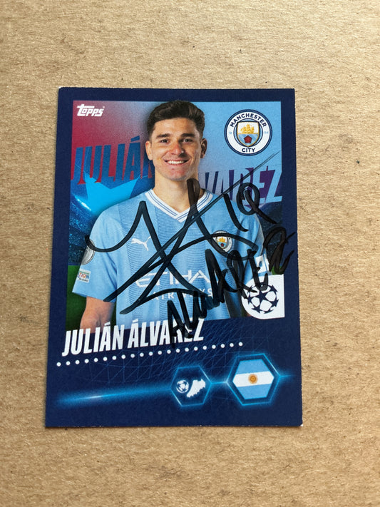 Julian Alvarez, Argentina 🇦🇷 Manchester City 2023/24 Topps hand signed