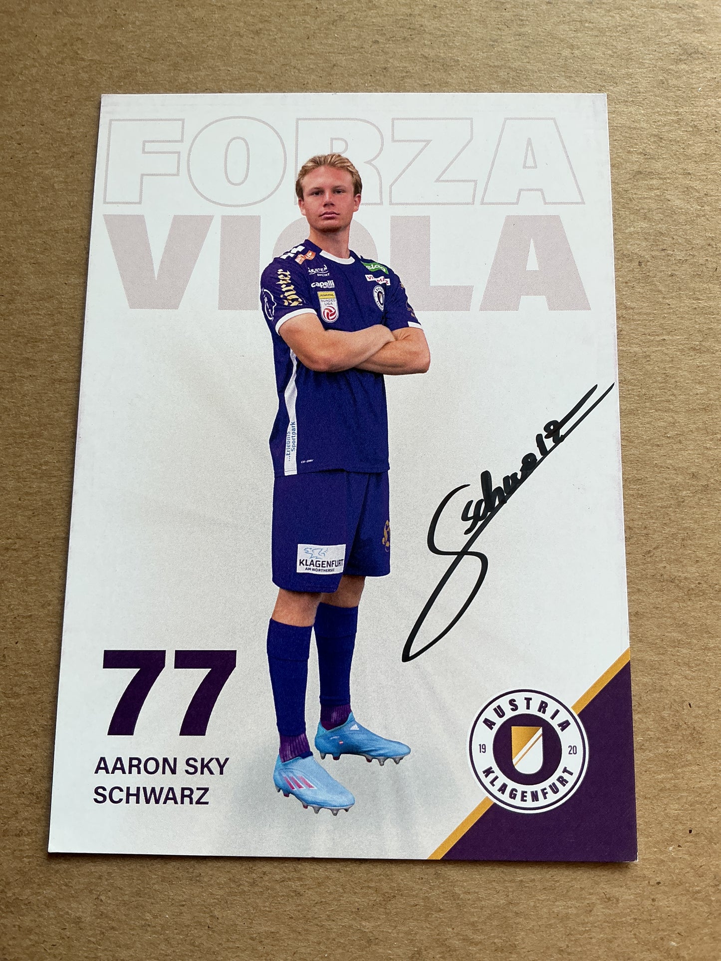 Aaron Sky Schwarz, Austria 🇦🇹 Austria Klagenfurt 2023/24 hand signed