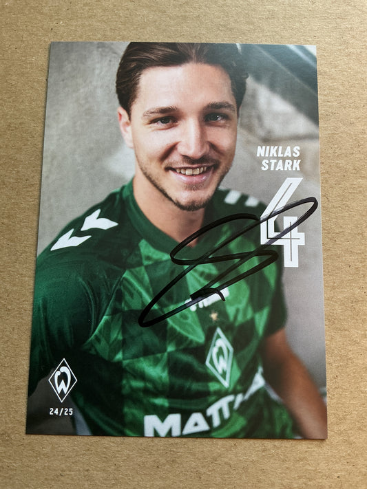 Niklas Stark, Germany 🇩🇪 SV Werder Bremen 2024/25 hand signed