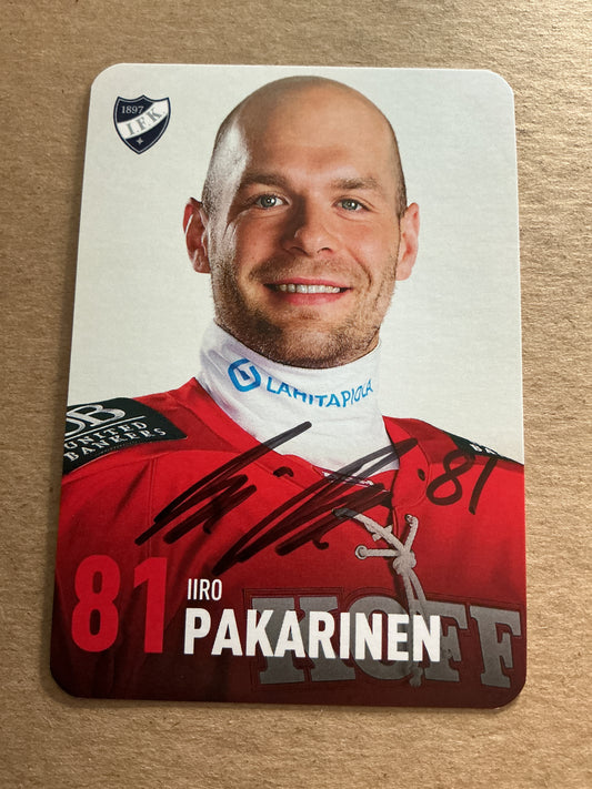 Iiro Pakarinen, Finland 🇫🇮 HIFK Hockey 2024/25 hand signed