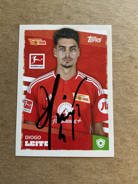 Diogo Leite, Portugal 🇵🇹 1.FC Union Berlin  2023/24 Topps hand signed