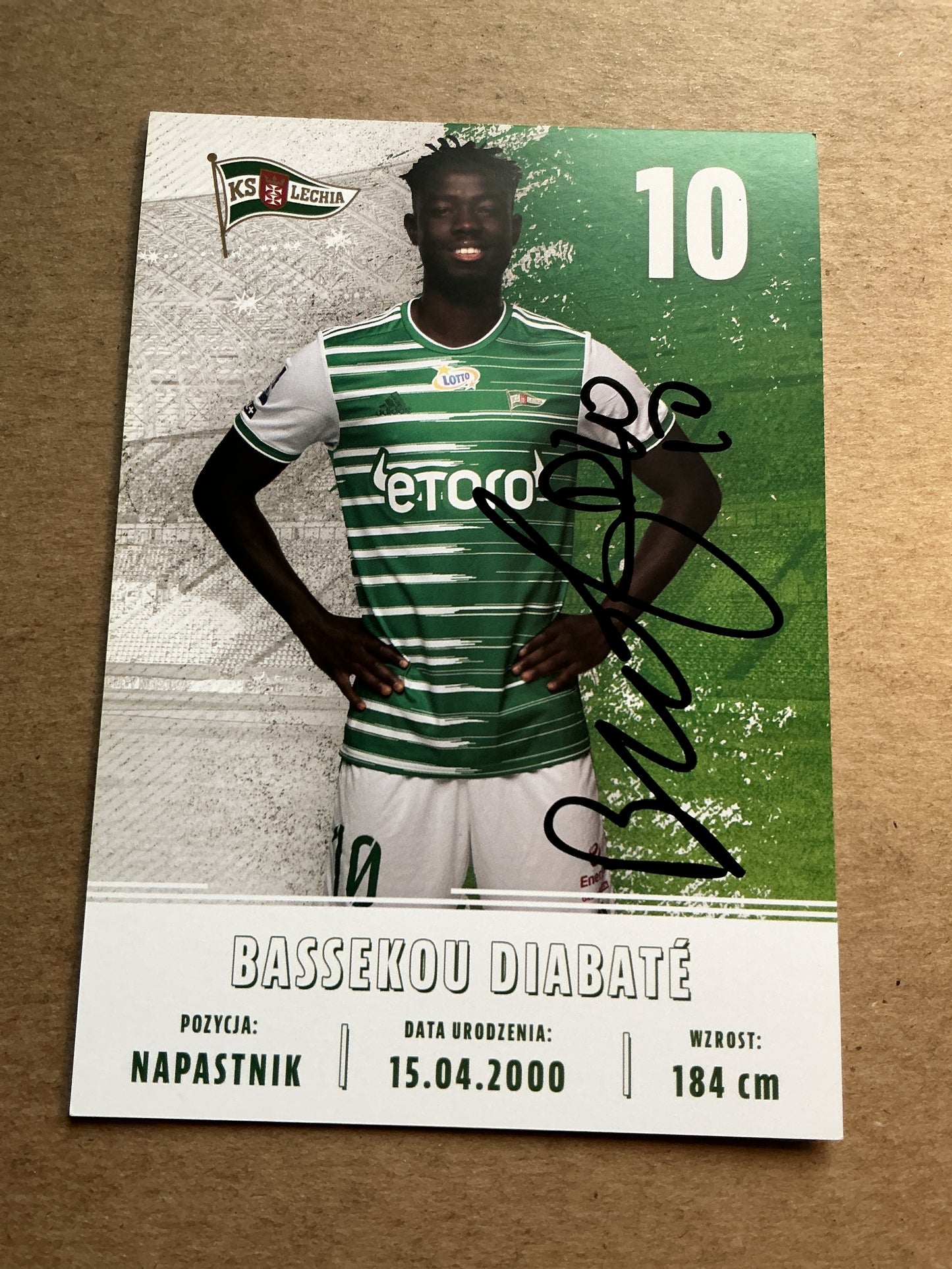 Bassekou Diabaté, Mali 🇲🇱 Lechia Gdansk 2022/23 hand signed