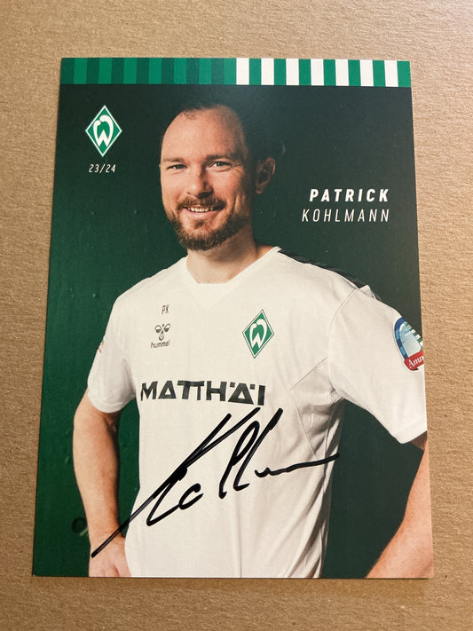 Patrick Kohlmann, Germany 🇩🇪 SV Werder Bremen 2023/24 hand signed