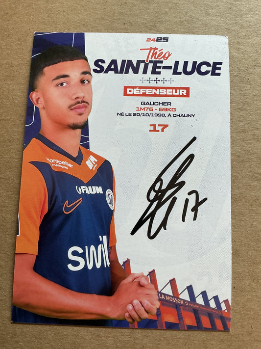 Theo Sainte-Luce, France 🇫🇷 Montpellier HSC 2024/25 hand signed
