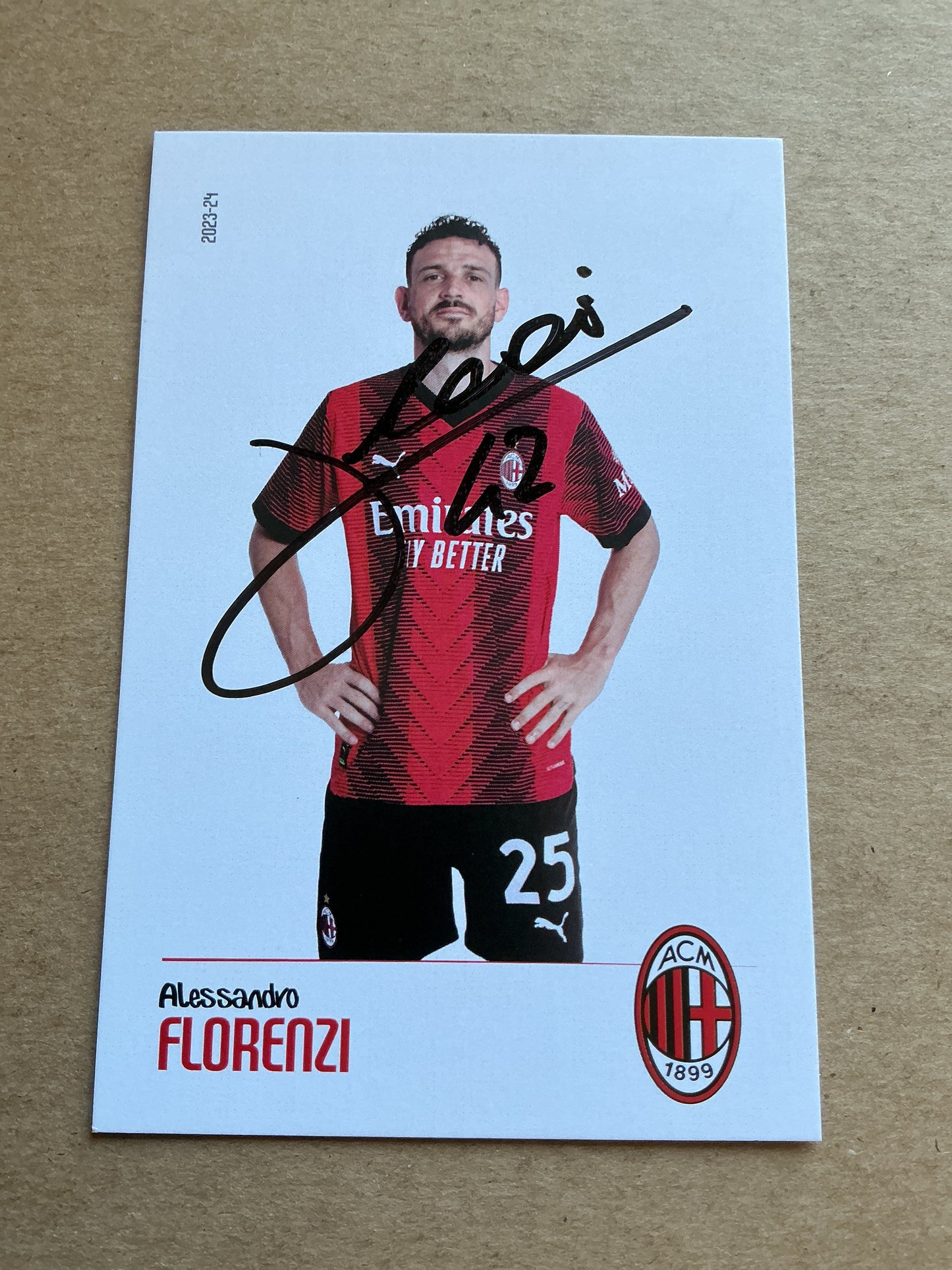 Alessandro Florenzi, Italy 🇮🇹 AC Milan 2023/24 hand signed