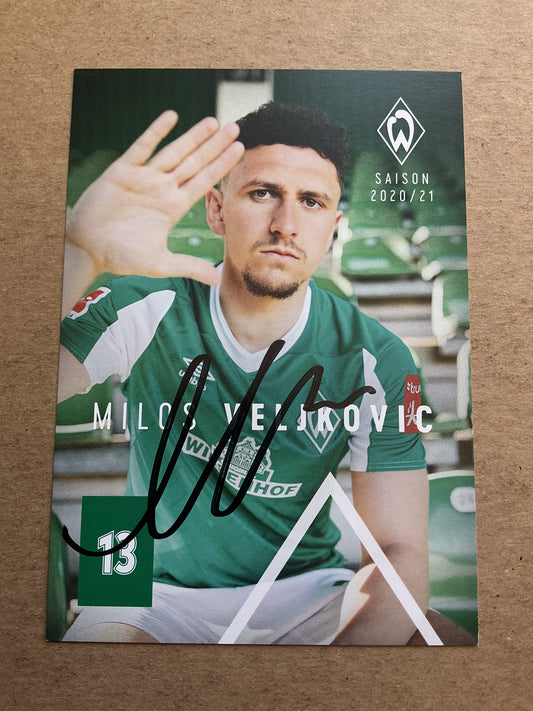 Milos Veljkovic, Serbia 🇷🇸 SV Werder Bremen 2020/21 hand signed