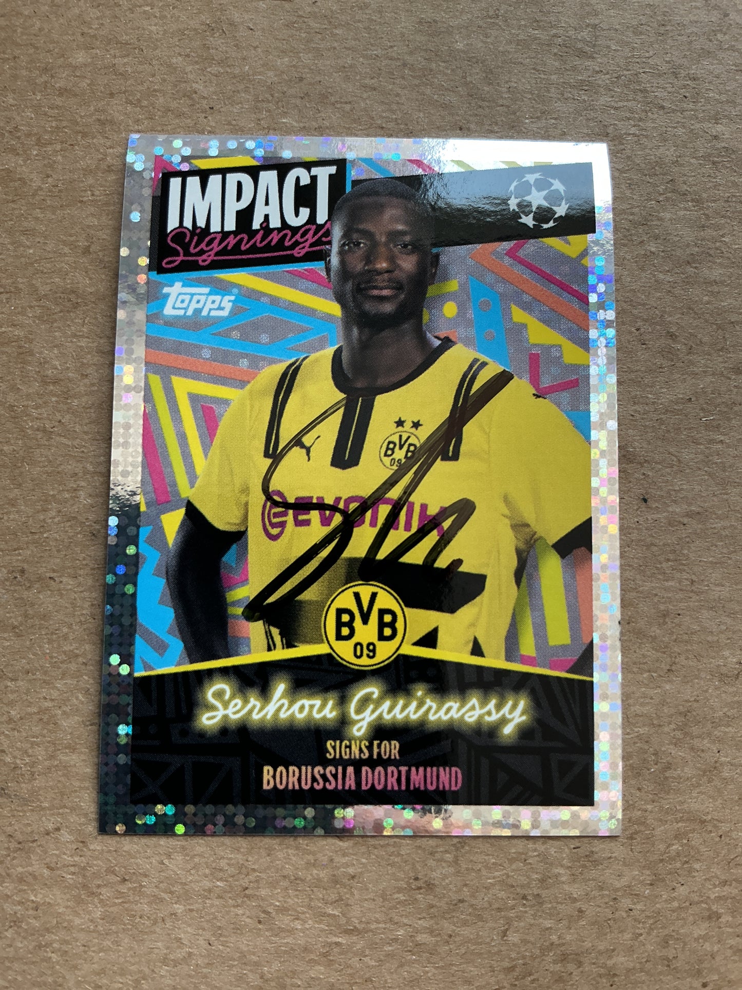 Serhou Guirassy, Guinea 🇬🇳 Borussia Dortmund 2024/25 Topps hand signed