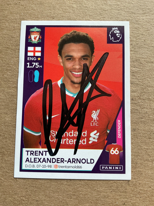 Trent Alexander-Arnold, England 🏴󠁧󠁢󠁥󠁮󠁧󠁿 Liverpool FC 2021 Panini hand signed